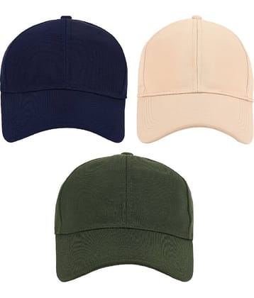 Zacharias - Multi Color Cotton Blend Men's Cap ( Pack of 3 )