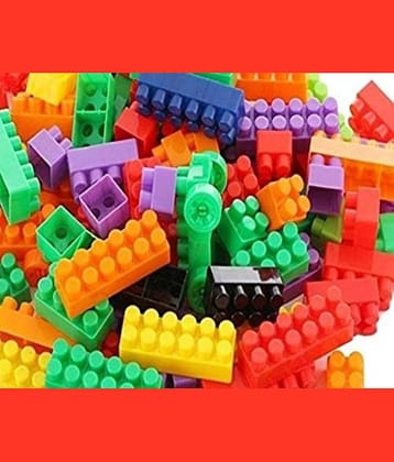 FRATELLI Building Blocks for Children Certified European Safety Standards 100 pcs( 84 Blocks+16wheels) Small Blocks Bag Packing, Best Gift Toy, Block Game for Kids,Boys,Children