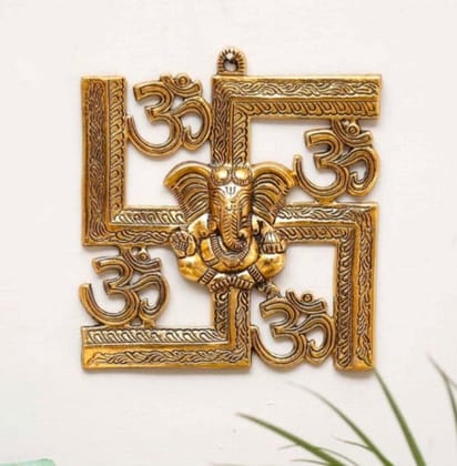 Swastik Metal Ganesh Wall Hanging | Wall Art For Home Or Office