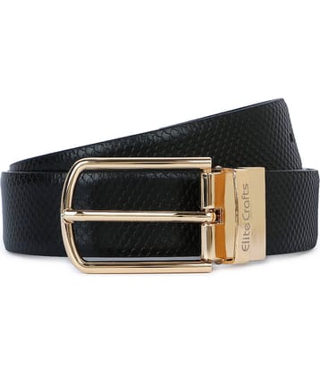 Elite Crafts - Black 100% Leather Men's Reversible Belt ( Pack of 1 )