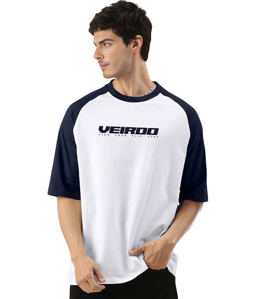 Veirdo Men Cotton Oversized Fit Printed T-Shirt ( Multicolor )