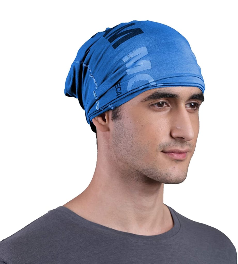 FREECULTR Unisex Bamboo Bandana, Anti Microbial Super Soft & Comfort Fit, Breathable Multipurpose Headband - Printed Pack of 3-Black,Pastle Peach,Pilot Blue