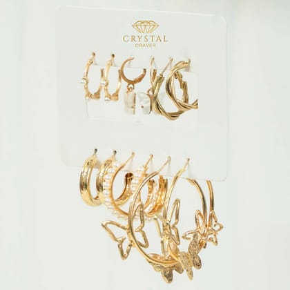 Glam Glory Hoops Earring Set Of 6