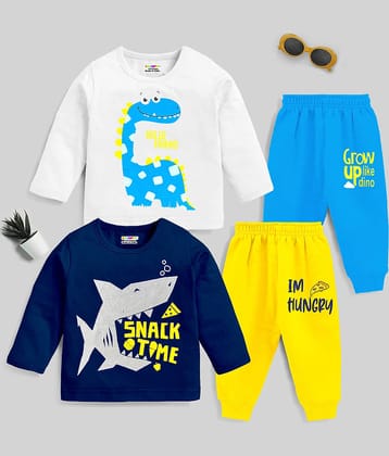 Kuchipoo Pack of 2 Boys Cotton Blend T-Shirt & Pants Set ( Multicolor1 )