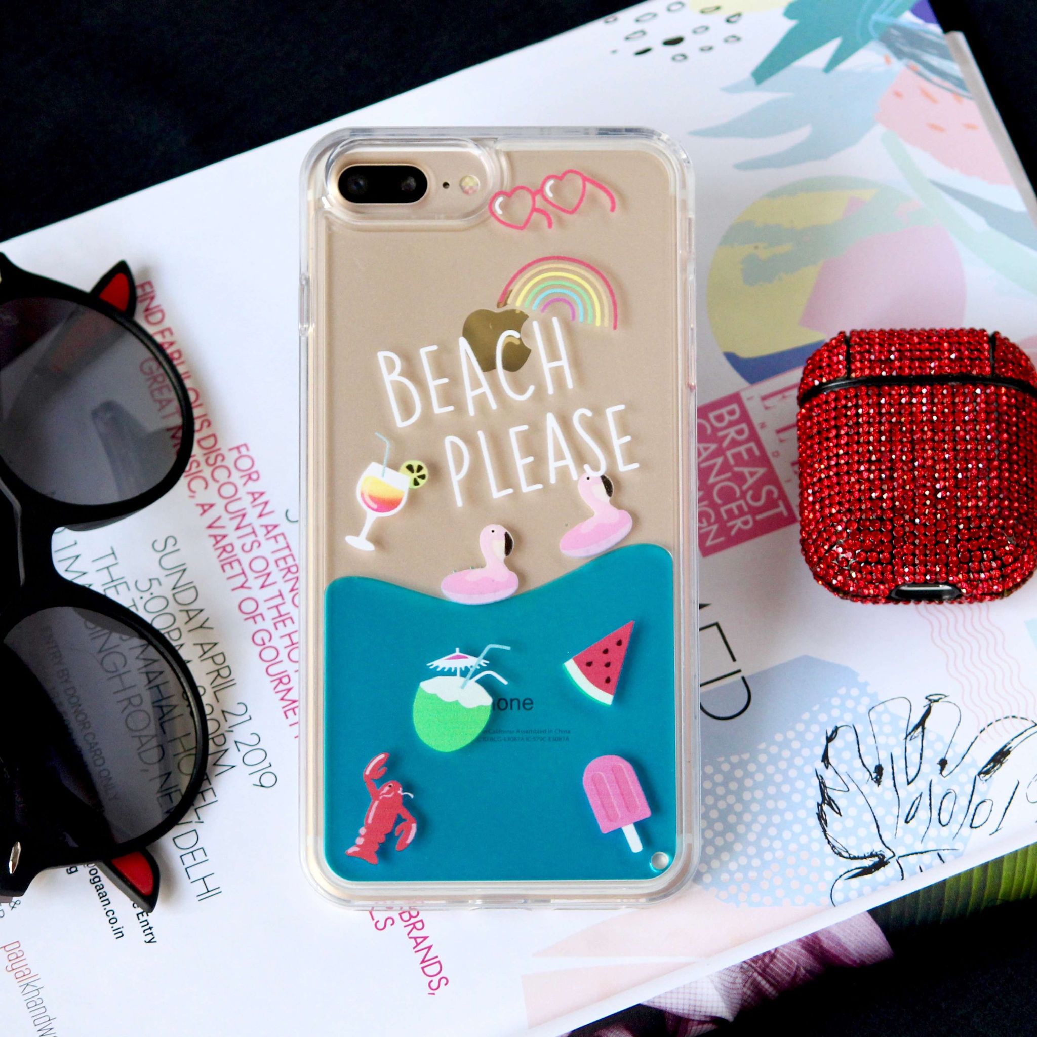 Beach Vibes Liquid Quicksand 3D Cover-iPhone SE 2020