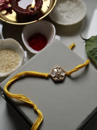 Ravi Kundan Rakhi-Yellow