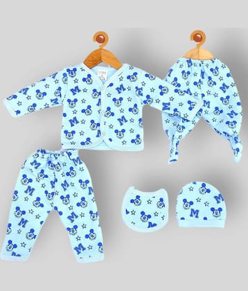 ICABLE - Pink Cotton Baby Boy,Baby Girl Tops & Bottoms Sets ( Pack of 5 )