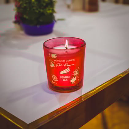 Red Passion Scented Candle - Wonder Series (50gms)-Red Passion