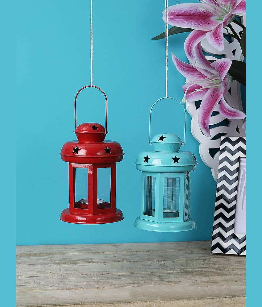 Arsalan Table Top and Hanging Iron Tea Light Holder - Pack of 2