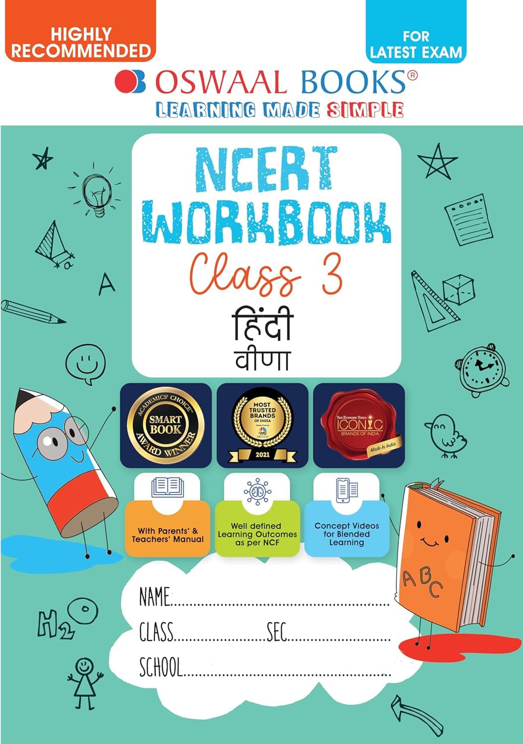 Oswaal NCERT WorkBook Hindi Veena Class 3 with latest presentation of syllabus 2025 [Paperback] [Oct 30, 2024] oswaal