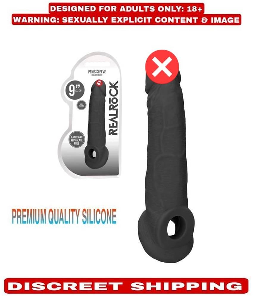 SEX TANTRA - 8 inch Double Hole Jumbo Penis Sleeve With 2 Inch Length Extension And 1cm Girth Increase