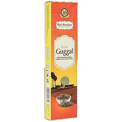 Hari Darshan Pure Guggal Natural Incense Sticks/Agarbatti - Carbon Free, Extra Thick, 60 g