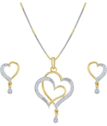 Bhagya Lakshmi Women's Pride AD Stone Pendent With Earrings For Women