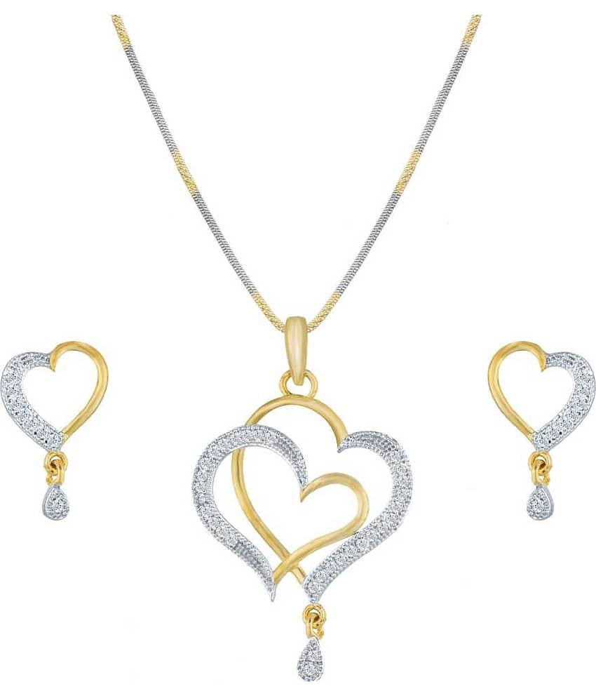 Bhagya Lakshmi Women's Pride AD Stone Pendent With Earrings For Women