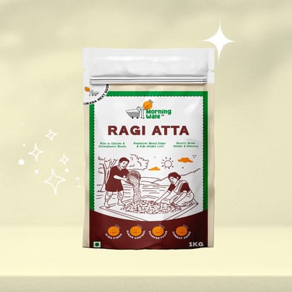 Morning Wale Ragi Atta (1kg) | Calcium-Rich Finger Millet Flour | For Rotis & Porridge Morning Wale Ragi Atta (1kg) | Calcium-Rich Finger Millet Flour | For Rotis & Porridge