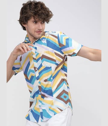 Ketch 100% Cotton Slim Fit Printed Half Sleeves Men's Casual Shirt - Green ( Pack of 1 )