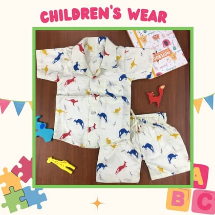 Kids Shirt & Short set - Jumping Kangaroo-1 - 1.5 year