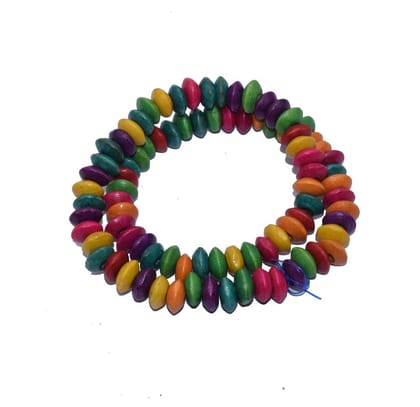 Painted Wooden Beads for Jewelry Making , BWWB-15-Per Packet of Approx 332 Pcs / 10X5 MM / Mix Color