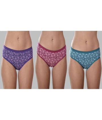 Elina Pack of 3 Cotton Printed Women's Hipster ( Multicolor )