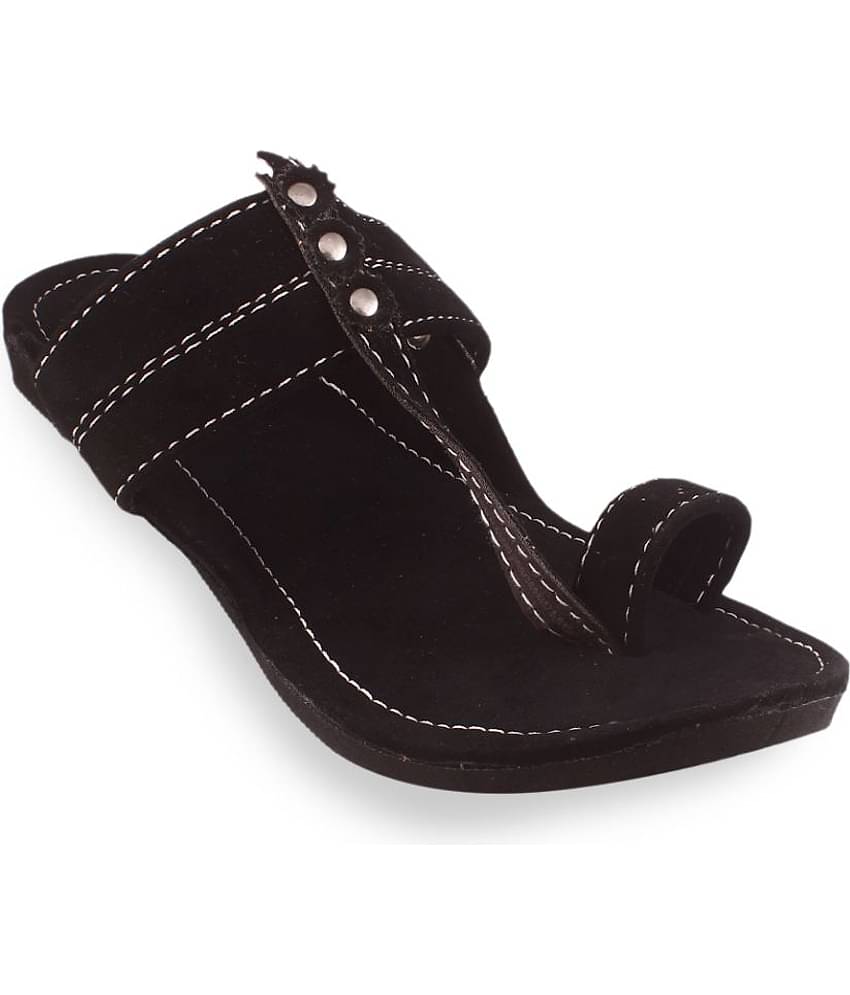 rajeraj Black Men's Kolhapuris