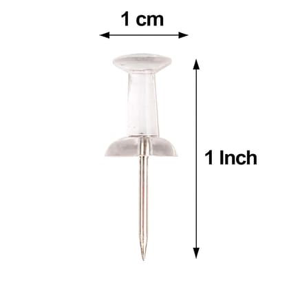 Clear Push Pins (100 Pieces) � Transparent Plastic Head with Metal Point Thumb Tacks, Marking Pins, Wall Tacks, Map Pins for Bulletin Board, Cork Board, Home, Office & School Supplies Clear Push Pins (100 Pieces) � Transparent Plastic Head with Metal Point Thumb Tacks, Marking Pins, Wall Tacks, Map Pins for Bulletin Board, Cork Board, Home, Office & School Supplies