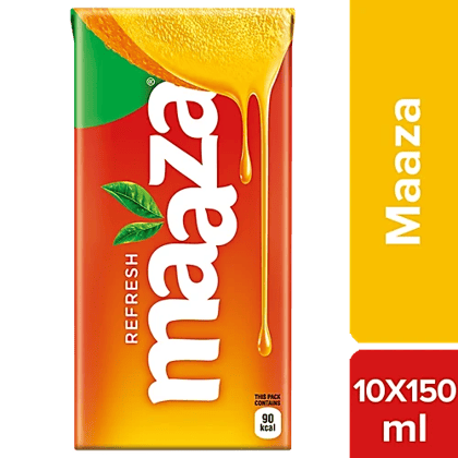 Maaza Mango Drink - Original Flavour, Refreshing, 150 ml (Pack of 10)