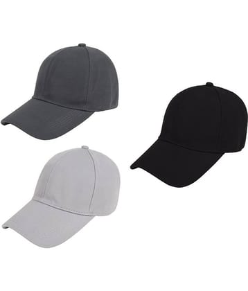 Zacharias - Multi Color Cotton Blend Men's Cap ( Pack of 3 )