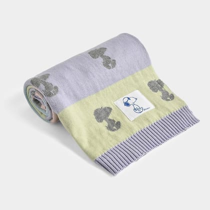 Peanuts™ Grey Knitted Mini Me Blanket-0-12 M / Grey
