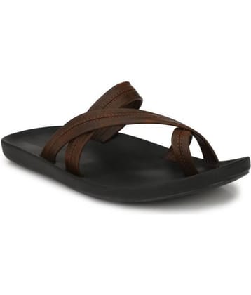 Leeport - Brown PU Leather Slipper