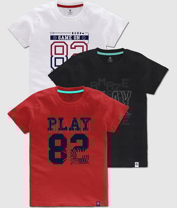 CODEZ Pack of 3 Boys Cotton T-Shirt ( Multicolor )