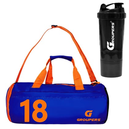 GROUPERS Premium Gym Bag with Shoe Pocket & 500ml Protein Shaker | Fitness Duffel for Workout & Travel-18