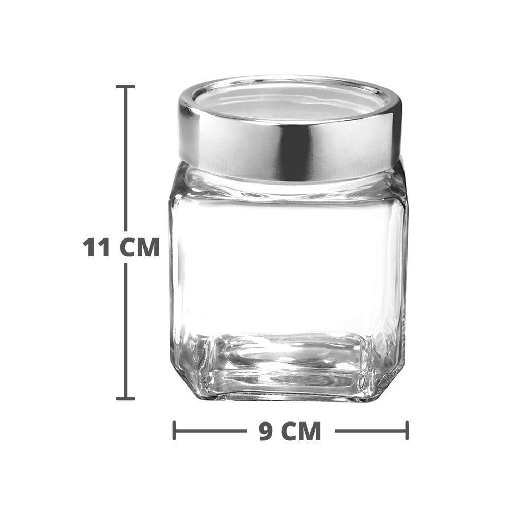 Femora Glass Jar- 500 ml, 2 pieces, Transparent, Free Replacement of Lids