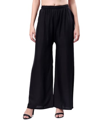 VIKESA Women Rayon Solid Palazzos ( White )