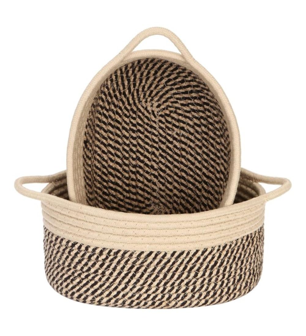 Generic Cotton Basket 2 Pcs Storage Basket For Clothes (Brown)-PID66445