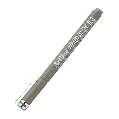 Artline Drawing System Pen 0.3 Marker Grey Colour Pack of 12 | Explore Various Drawing Techniques for Artists & Designers
