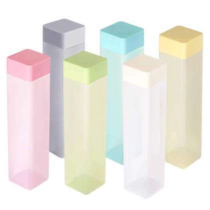 Large Capacity Plastic Water Bottle - Set of 6 - Square Water Bottle Large Capacity Plastic Water Bottle - Set of 6 - Square Water Bottle