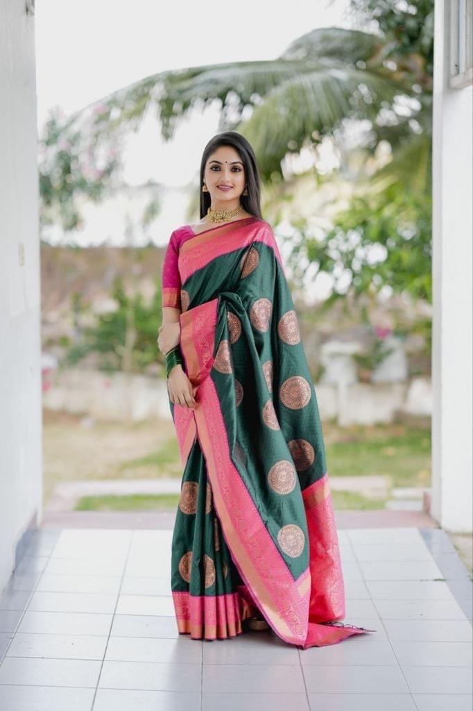 Zari Work Silk Saree With Blouse Piece