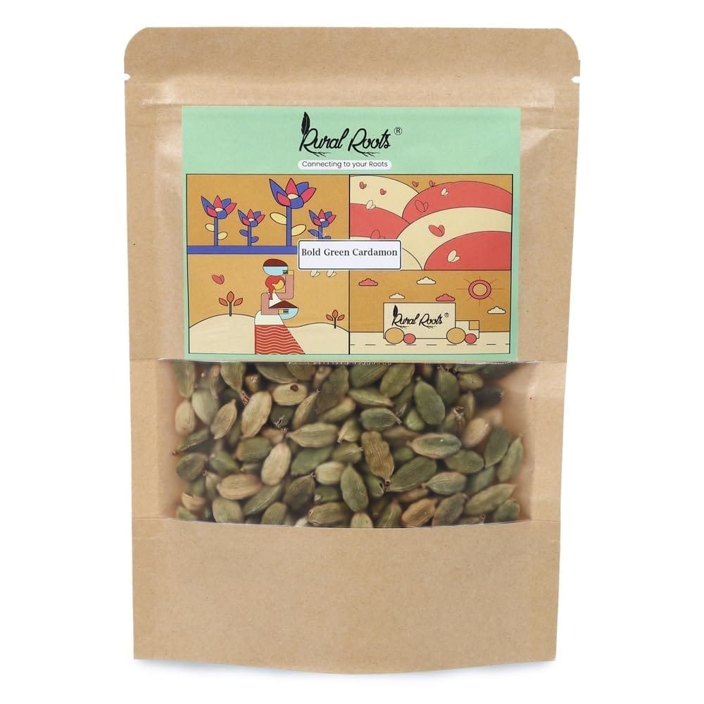 Rural Roots Whole Cardamom (Elaichi), 50g | Green Cardamom Small 7-8mm | Choti Elachi | Authentic Flavour for Cooking, Baking & Masala Blends - Rich Aroma & Natural Freshness