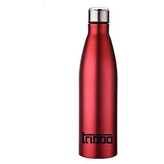 TRIBBO Stainless Steel Water Bottle 1 litre Water Bottles For Fridge School,Gym,Home,office,Boys   Girls Kids Leak Proof(RedSTEEL CAP SET OF 1 1000 ML Model-Cola)