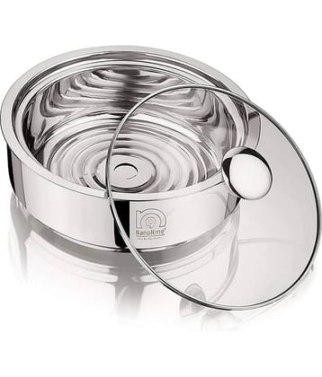 Nanonine Chapati Server Double Wall Insulated Stainless Steel Casserole Serve Fresh Roti Pot With Steel Coaster And Glass Lid, 1.25 L, 1 Pc, Small