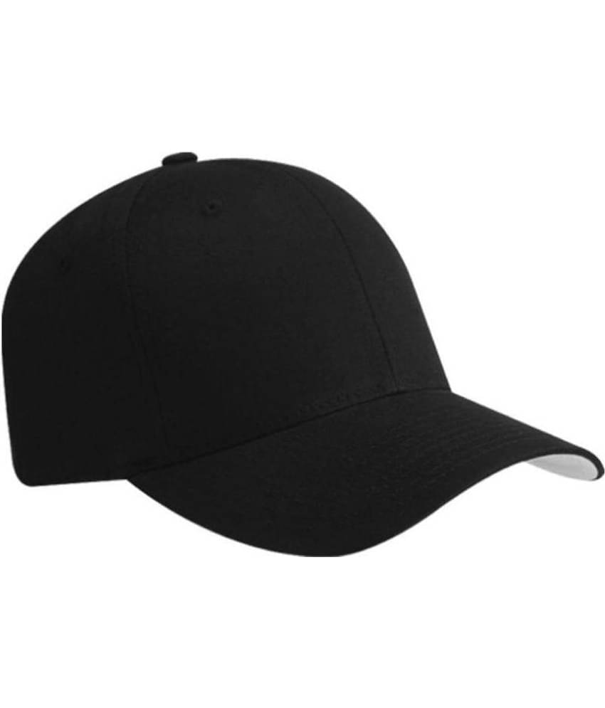 Bolax Black Plain Cotton Caps