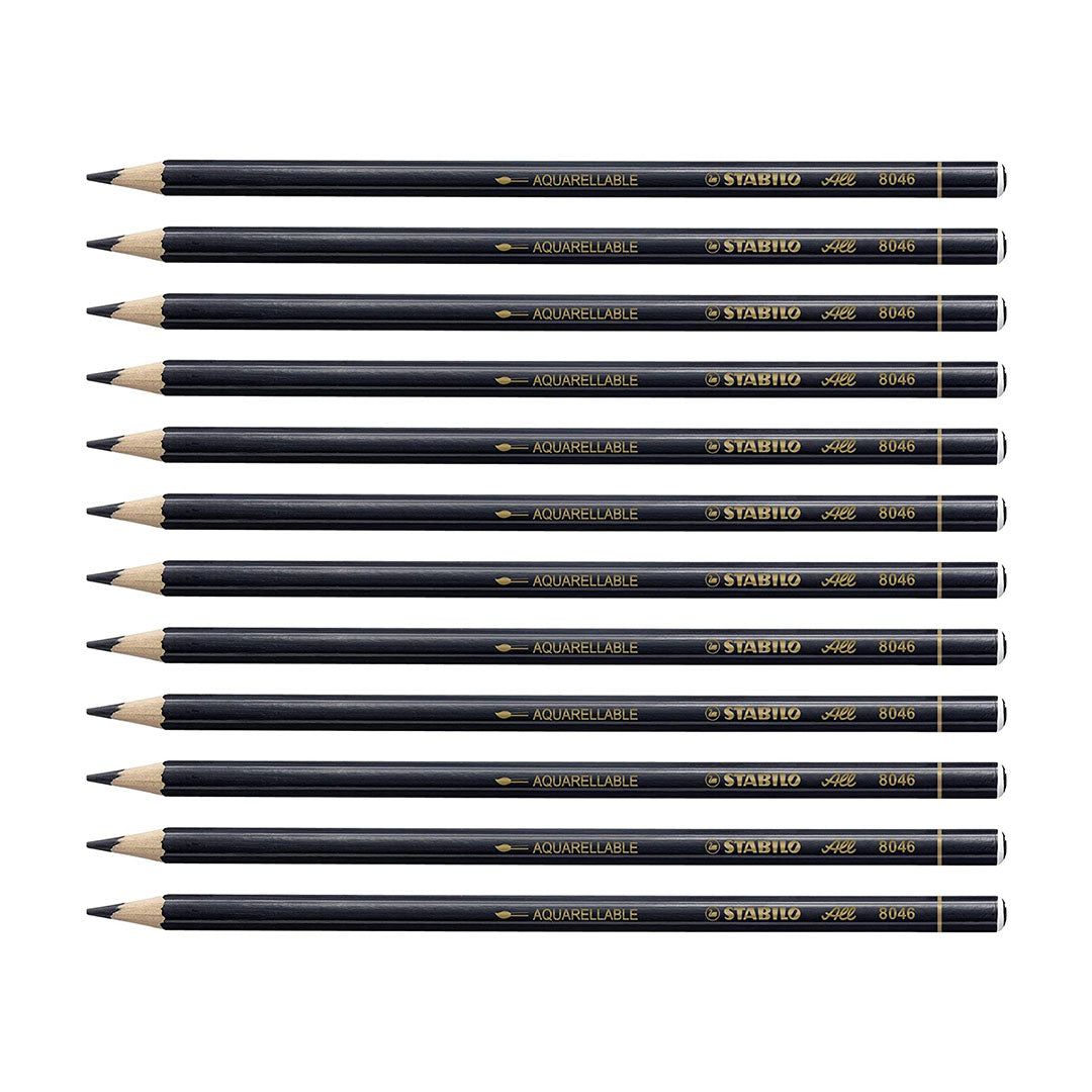 Stabilo Color Graphite Pencils (Pack of 12)-Black