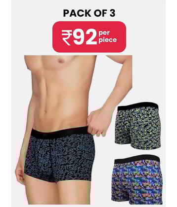PARYAG HOSIERY Pack of 3 Cotton Blend Trunks For Men's ( Multicolor )
