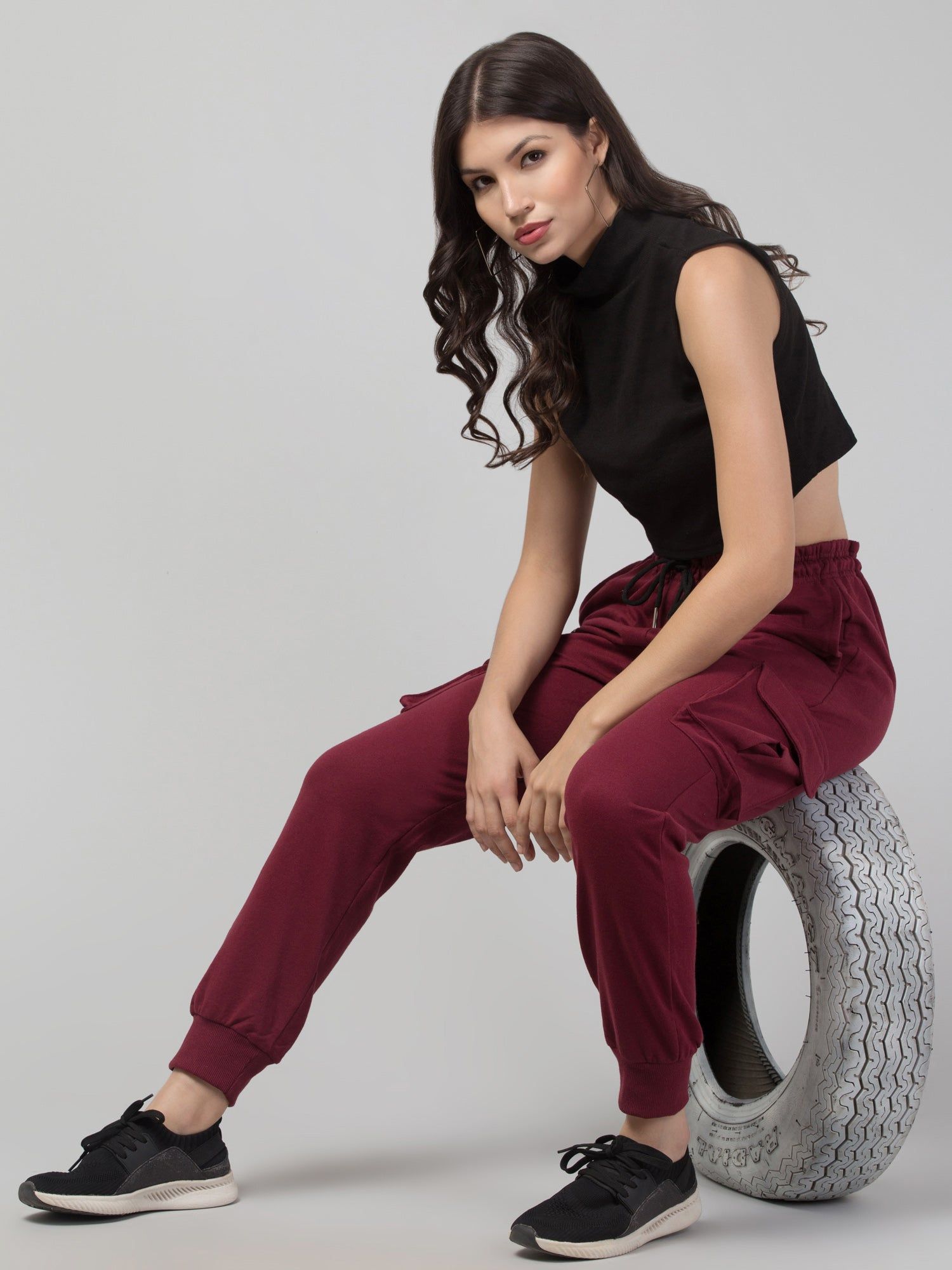 Maroon Joggers w/ Box Pockets-XXL