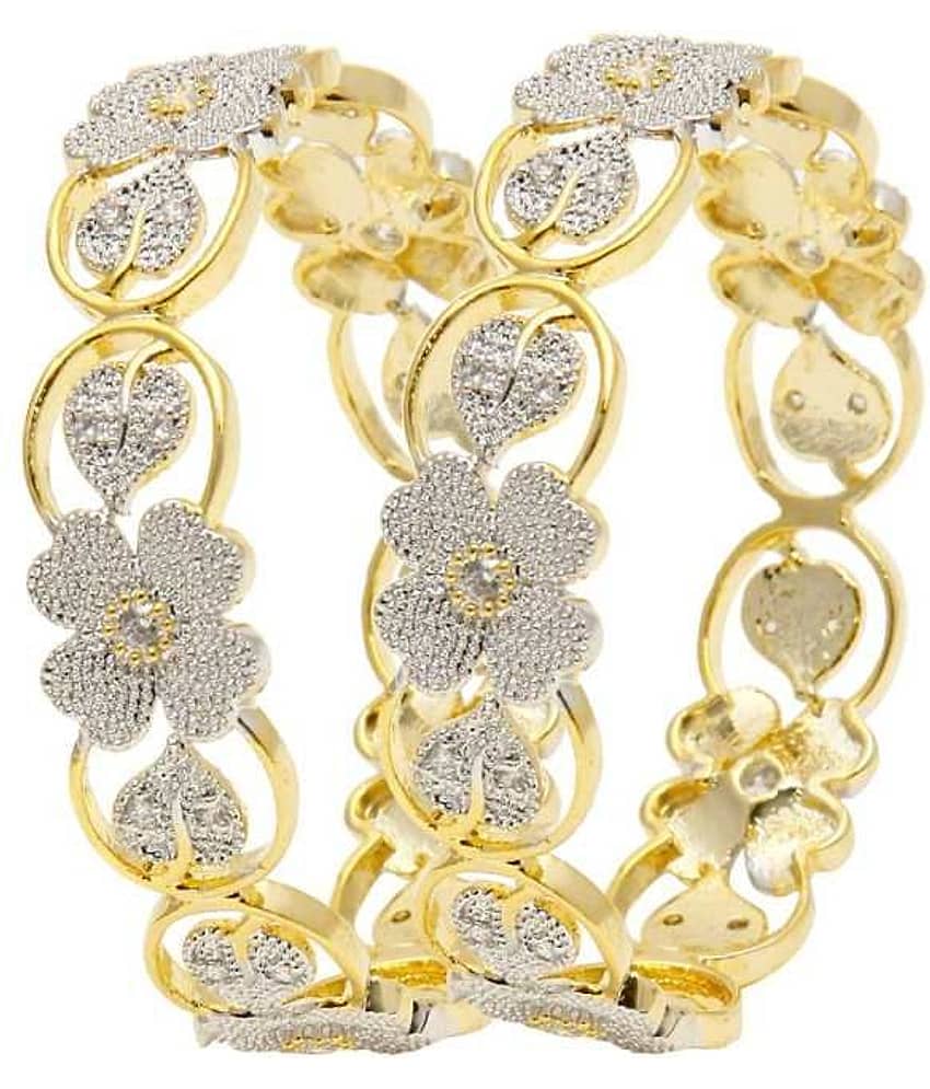Zeneme Ginni Pattern Gold Plated lord lakshmi Bangles