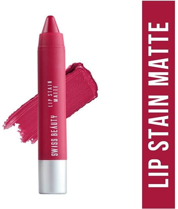 Swiss Beauty Lip Stain Matte Lipstick Lipstick (Russian Red), 3.4gm
