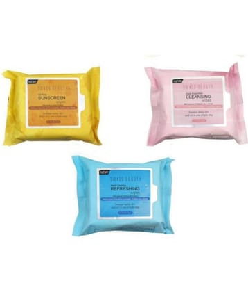 Swiss Beauty Gentel Clean Moisturizing Wipes Pack of 3, 25wipes in each pack