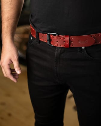 bronco belt cherry red-small (28-30) / in