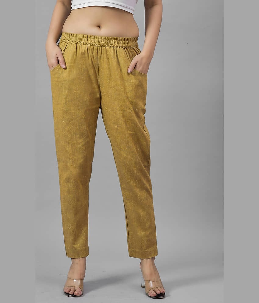QuaClo - Gold Cotton Regular Women's Casual Pants ( Pack of 1 )