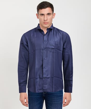 Cotton Full Sleeve Shirt Solid Navy Blue 38